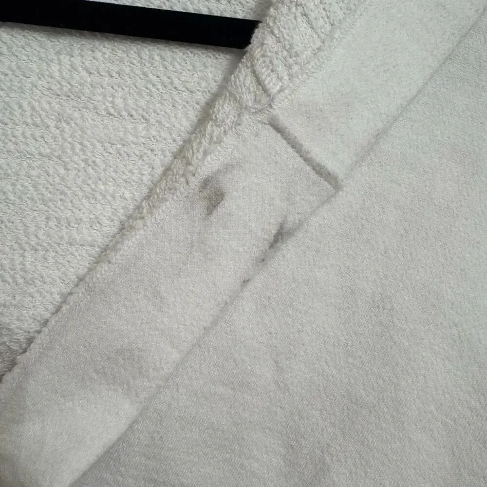 Stateside Women's White Hooded Soft Cotton Bath Robe Small NWT